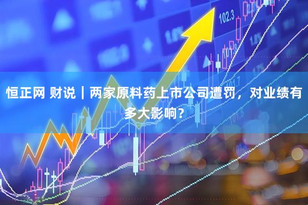 恒正网 财说｜两家原料药上市公司遭罚，对业绩有多大影响？
