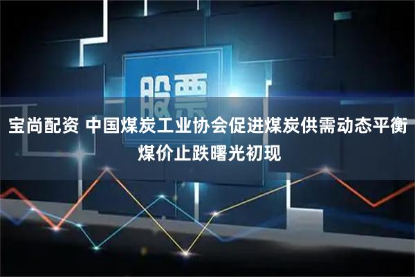 宝尚配资 中国煤炭工业协会促进煤炭供需动态平衡 煤价止跌曙光初现