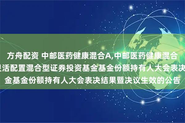 方舟配资 中邮医药健康混合A,中邮医药健康混合C: 关于中邮医药健康灵活配置混合型证券投资基金基金份额持有人大会表决结果暨决议生效的公告