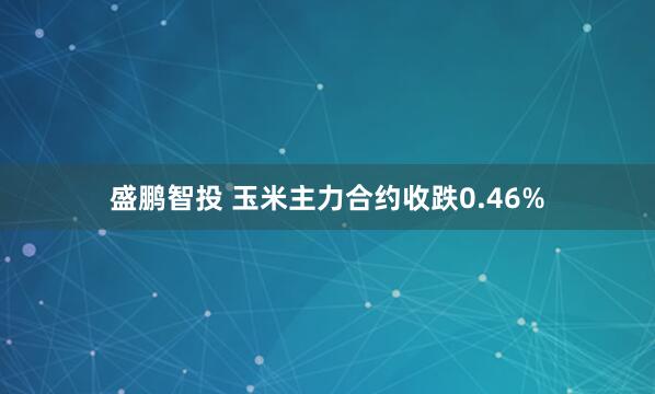 盛鹏智投 玉米主力合约收跌0.46%